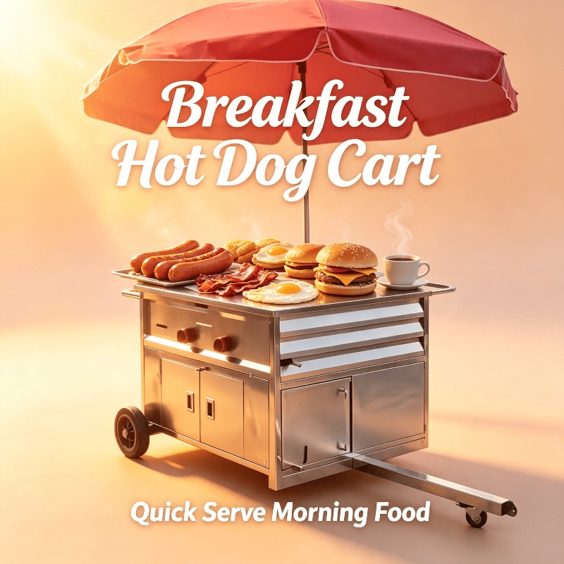 Snacks Food Stall - Carrito de Comida Móvil Compacto con