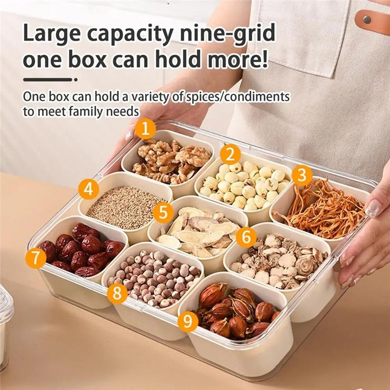 Food Snacks Box - Bandeja de servir dividida en 9