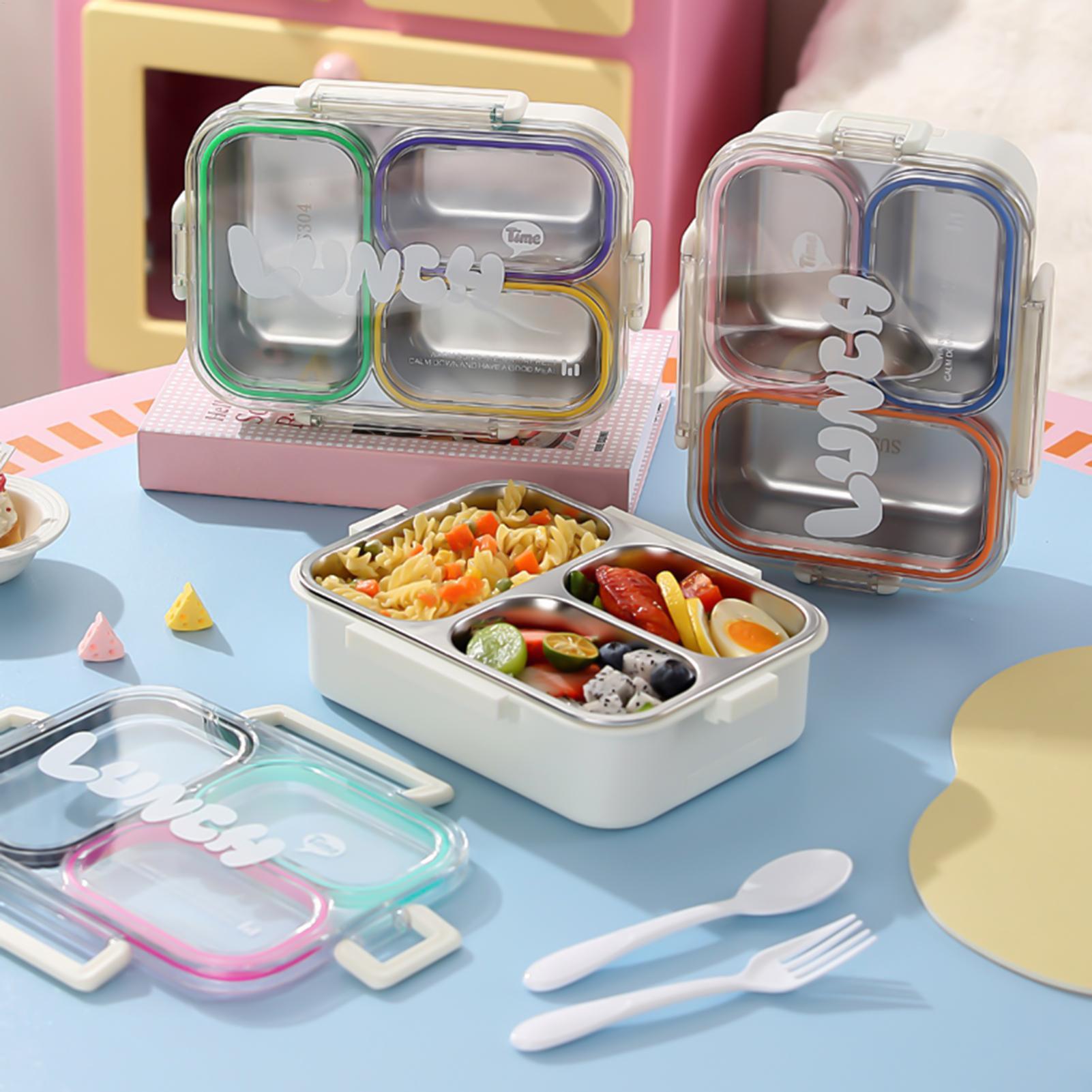 Food Snacks Box - Lonchera de acero inoxidable dividida a