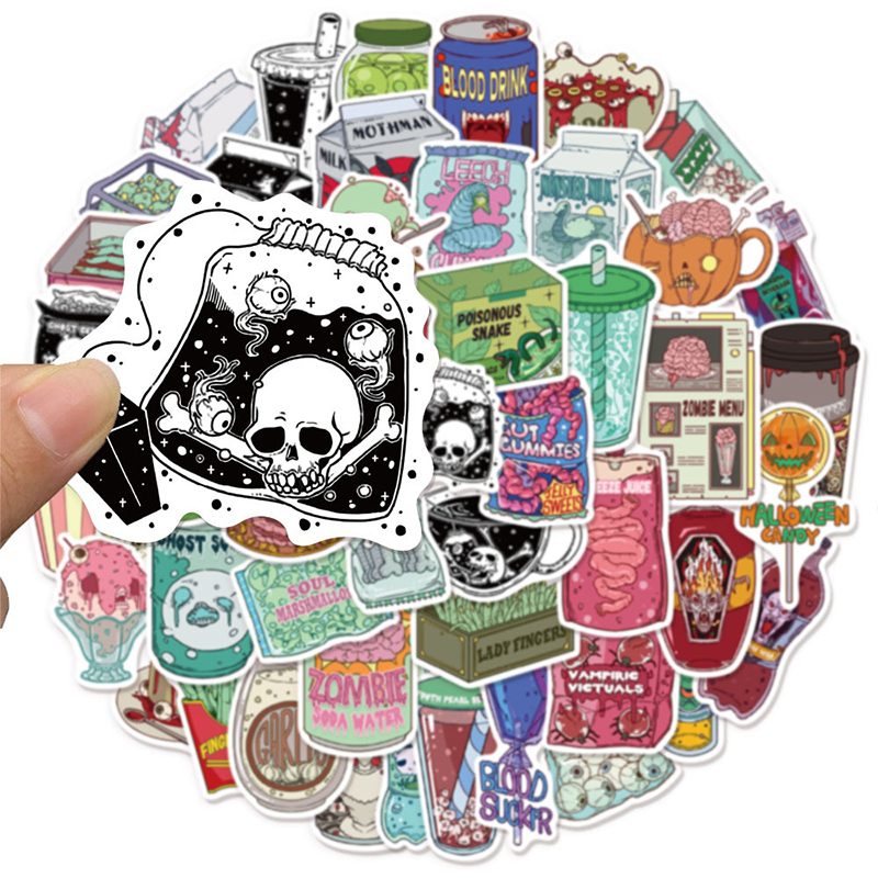 Zombie Snacks - Paquete de 50 Pegatinas de Comida