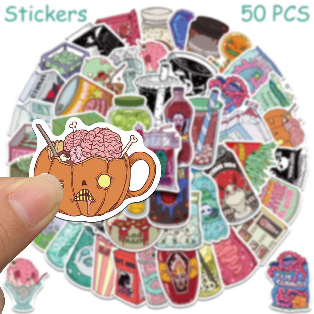50 Uds. De pegatinas de comida - Zombie Snacks reseña y precio